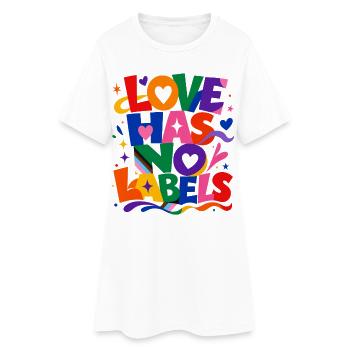 Love Has No Labels Spruch für Gay & Queer Fans - Frauen T-Shirt-Kleid - Weiß - Vorne