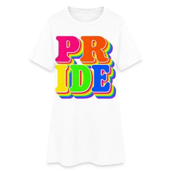 Pride Regenbogen Geschenk für LGBTQ Fans - Frauen T-Shirt-Kleid - Weiß - Vorne