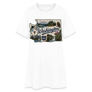 Washington State Mount Rainier Vintage-Aufkleber - Frauen T-Shirt-Kleid - Weiß - Vorne