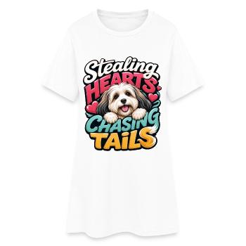 Havanisch - Frauen T-Shirt-Kleid - Weiß - Vorne