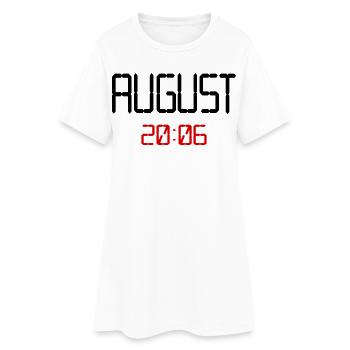 August 2006, 20. Geburtstag - Frauen T-Shirt-Kleid - Weiß - Vorne