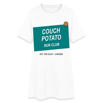 Couch Potato Running Club - Women’s T-Shirt Dress - white - Front
