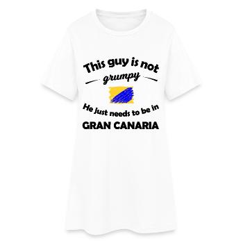 Farbklecks Gran Canaria Flagge - Frauen T-Shirt-Kleid - Weiß - Vorne