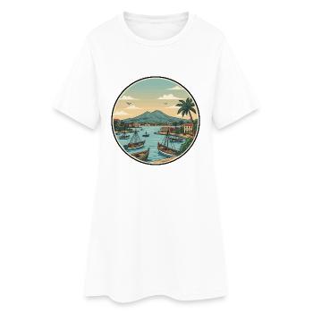 Naples Italy Mount Vesuvius Bay Sticker - Women’s T-Shirt Dress - white - Front
