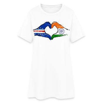 Kap Verde Indien Flagge Hände Herzform used - Frauen T-Shirt-Kleid - Weiß - Vorne