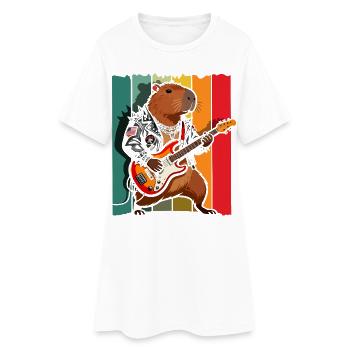 Life is Better with Capybaras - Süßes Nagetier - Frauen T-Shirt-Kleid - Weiß - Vorne