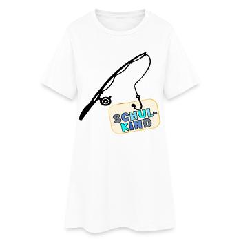 Schulstart Schulkind Angeln - Frauen T-Shirt-Kleid - Weiß - Vorne