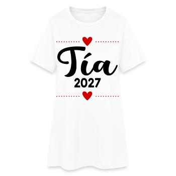 Spanische Tante 2027 - Frauen T-Shirt-Kleid - Weiß - Vorne