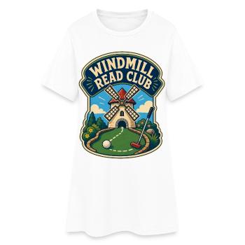 WINDMILL READ CLUB - Women’s T-Shirt Dress - white - Front