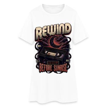 Spul vor Sonnenaufgang Kassette zurück - Frauen T-Shirt-Kleid - Weiß - Vorne