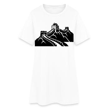 Chinesische Mauer - Frauen T-Shirt-Kleid - Weiß - Vorne