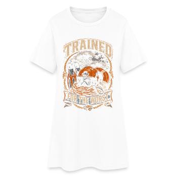 Küstenwache Rettungsschwimmer Trained For Worst - Frauen T-Shirt-Kleid - Weiß - Vorne