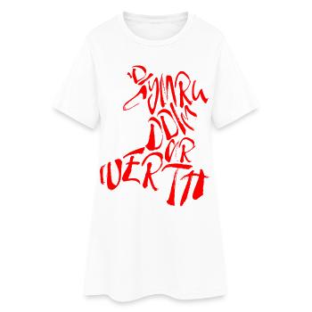 'Di Cymru Ddim Ar Werth - Frauen T-Shirt-Kleid - Weiß - Vorne