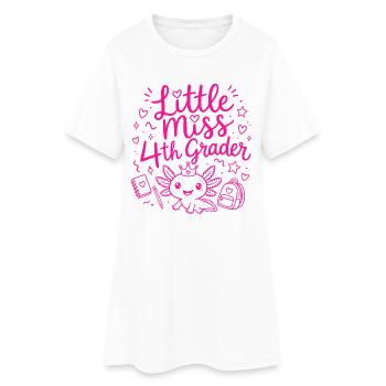 Little Miss 4. Klasse – Süßer Axolotl - Frauen T-Shirt-Kleid - Weiß - Vorne