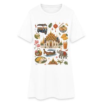 Thailand | Tempel, Streetfood & Fernweh - Frauen T-Shirt-Kleid - Weiß - Vorne