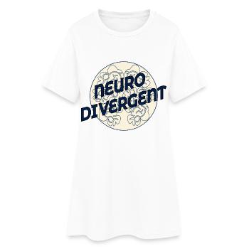 NEURODIVERGENT NEURODIVERSITY - Women’s T-Shirt Dress - white - Front