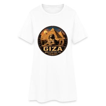 Gizeh, Ägypten-Pyramiden Vintage-Reiseabzeichen - Frauen T-Shirt-Kleid - Weiß - Vorne