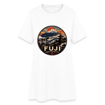 Mount Fuji Japan Vintage-Reiseabzeichen - Frauen T-Shirt-Kleid - Weiß - Vorne
