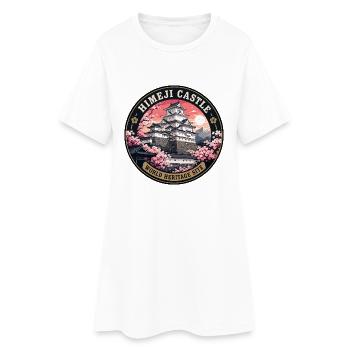 Himeji Castle Japan Vintage-Reiseabzeichen - Frauen T-Shirt-Kleid - Weiß - Vorne