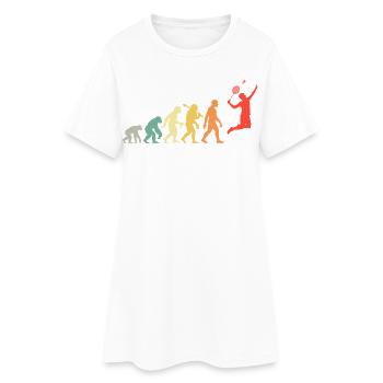 Badminton Evolution Badmintonspieler Smash Retro - Frauen T-Shirt-Kleid - Weiß - Vorne