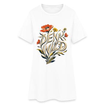 Denk Wild - Ideen lassen sich nicht einzäunen! - Frauen T-Shirt-Kleid - Weiß - Vorne