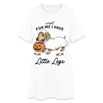 Dackel Geist Halloween Trick or Treat - Frauen T-Shirt-Kleid - Weiß - Vorne