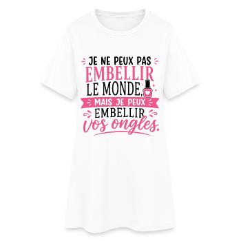 Prothésiste Ongulaire Cadeau humour personnalisé - Robe T-shirt Femme - blanc - Devant