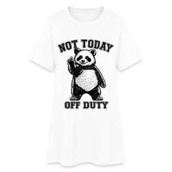 Panda Heut’ Nicht Im Dienst - Frauen T-Shirt-Kleid - Weiß - Vorne