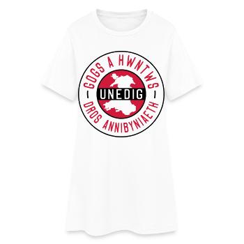 Gogs A Hwntws Unedig Dros Annibyniaeth - Frauen T-Shirt-Kleid - Weiß - Vorne