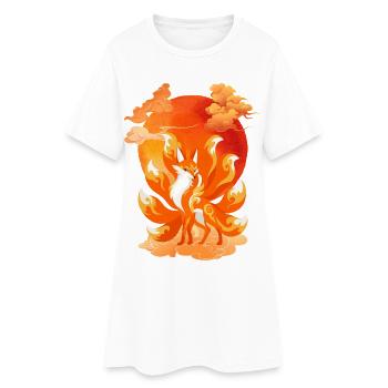 Neunschwänziger Fuchs – Ursprüngliches Geschenk - Frauen T-Shirt-Kleid - Weiß - Vorne