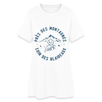 Randonneur au pied des montagnes - Robe T-shirt Femme - blanc - Devant