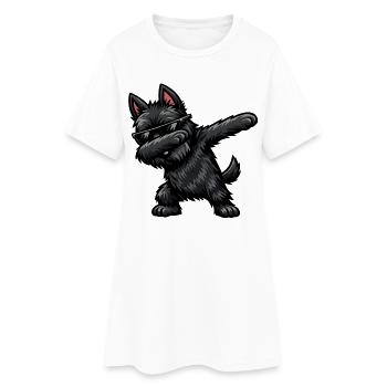 Dabbing Scottish Terrier im Comic Stil - Frauen T-Shirt-Kleid - Weiß - Vorne