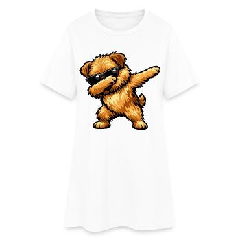 Dabbing Norfolk Terrier im Comic Stil - Frauen T-Shirt-Kleid - Weiß - Vorne