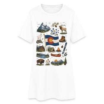 Colorado | Rockies, Outdoor & Freedom - Women’s T-Shirt Dress - white - Front