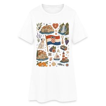 Kroatien | Adria, Inseln & Lebensfreude - Frauen T-Shirt-Kleid - Weiß - Vorne