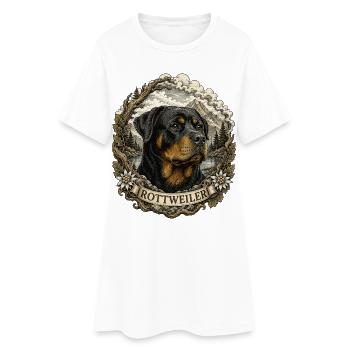 Rottweiler im Vintage Stil mit Berglandschaft - Frauen T-Shirt-Kleid - Weiß - Vorne