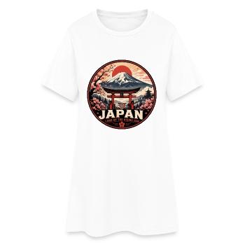 Japan Rising Sun Vintage-Reiseabzeichen - Frauen T-Shirt-Kleid - Weiß - Vorne