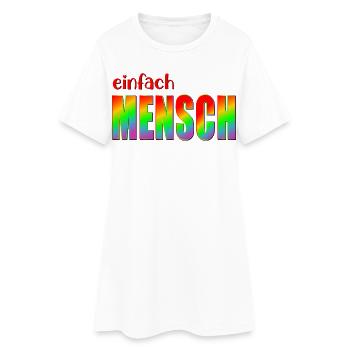 MENSCH INKLUSION VIELFALT - Frauen T-Shirt-Kleid - Weiß - Vorne