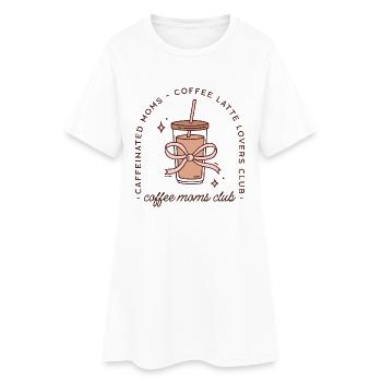 Kaffee-Mama Iced Latte lustige Mutter - Frauen T-Shirt-Kleid - Weiß - Vorne