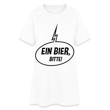 Ein Bier, Bitte! (Sprechblase / Bierchen / Up / B) - Frauen T-Shirt-Kleid - Weiß - Vorne
