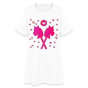 Hobby Horsing Girl - Women’s T-Shirt Dress - white - Front