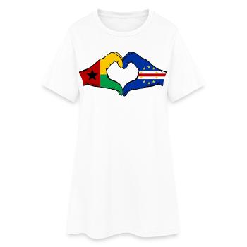 Drapeau du Cap-Vert Guinée-Bissau Mains en forme de cœur - Robe T-shirt Femme - blanc - Devant