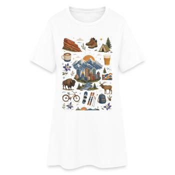 Colorado | Rockies, Ski & Outdoor - Frauen T-Shirt-Kleid - Weiß - Vorne