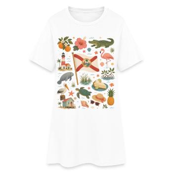 Florida | Sonne, Küste & Tropen - Frauen T-Shirt-Kleid - Weiß - Vorne