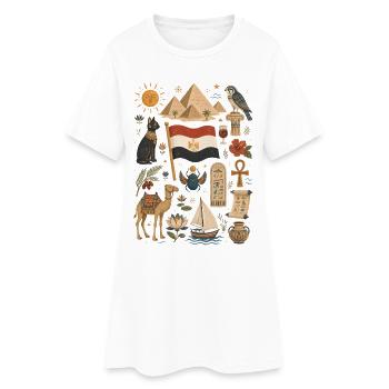 Ägypten | Pyramiden, Nil & Antike - Frauen T-Shirt-Kleid - Weiß - Vorne