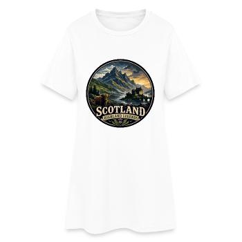 Scotland Highland Legends Vintage-Reiseabzeichen - Frauen T-Shirt-Kleid - Weiß - Vorne