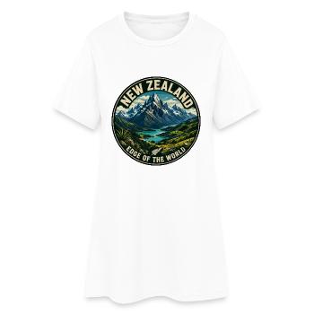 Neuseeländisches Edge of the World Vintage-Abzeichen - Frauen T-Shirt-Kleid - Weiß - Vorne
