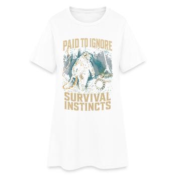 Berufstaucher Industrietaucher - Frauen T-Shirt-Kleid - Weiß - Vorne