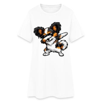 Dabbing Papillon im Comic Stil - Frauen T-Shirt-Kleid - Weiß - Vorne