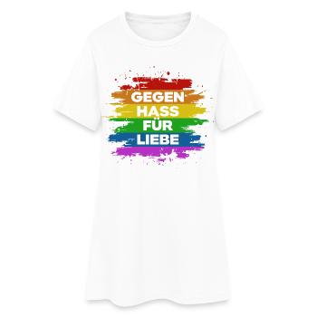 Gegen Hass Für Liebe | Pride | LGBT - Frauen T-Shirt-Kleid - Weiß - Vorne